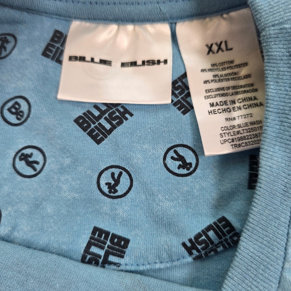 Billie Eilish The Greatest T-Shirt Womens XXL Blue Wash Graphic Tee merch hiphop - Picture 4 of 7